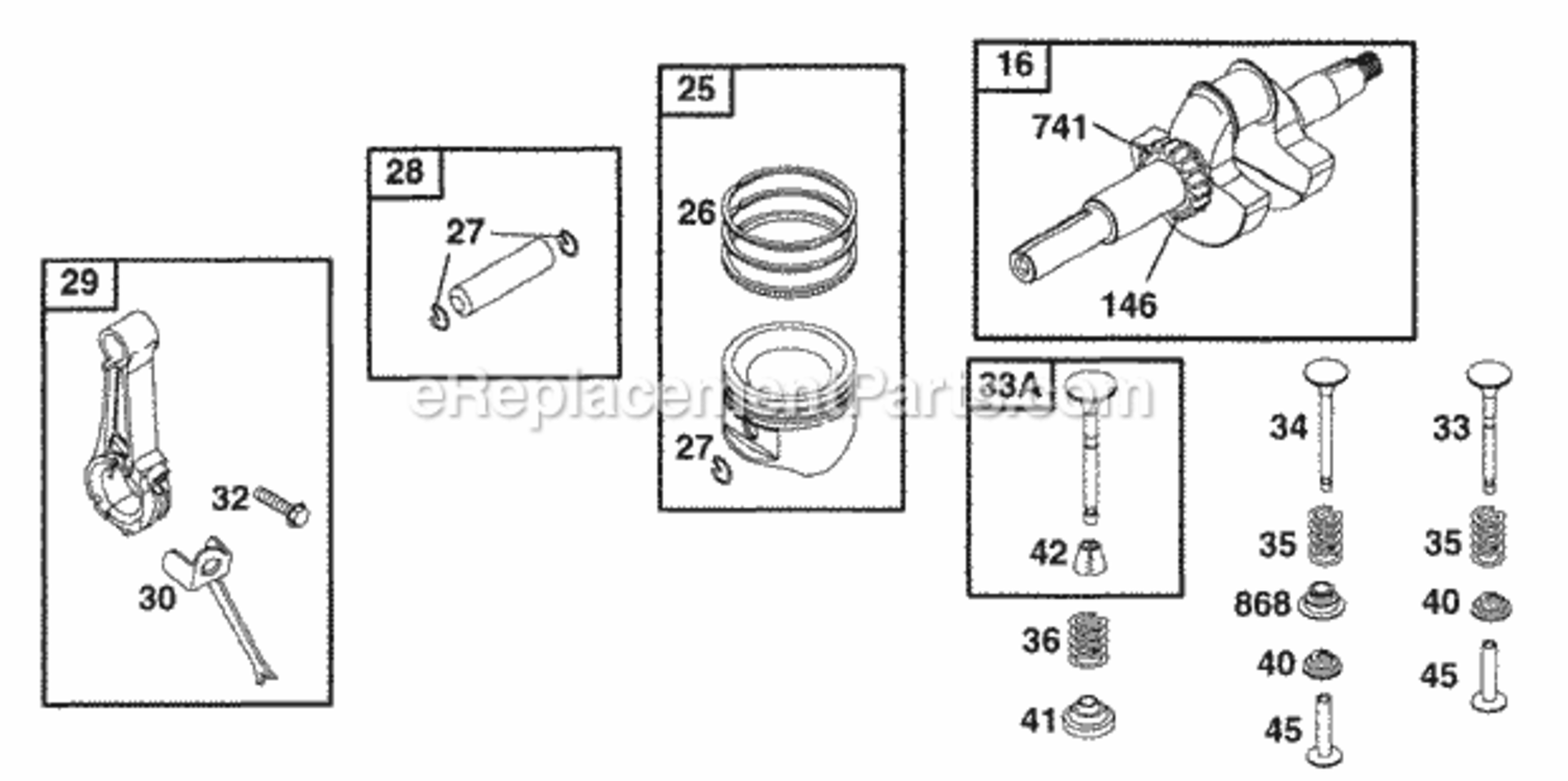 Piston_Grp_Crank Diagram and Parts List for 19B412-0123-01  Briggs and Stratton Engine